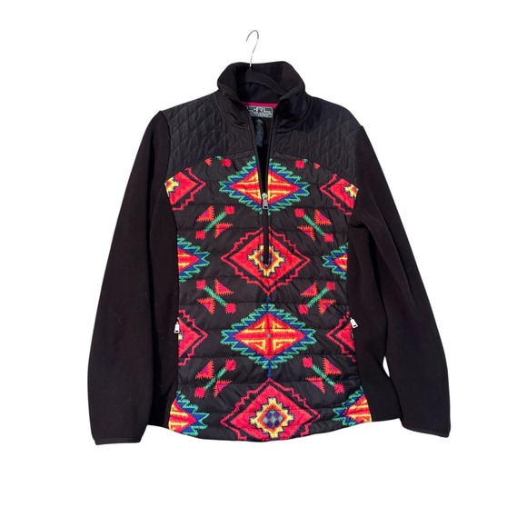 RL Ralph Lauren Active Fleece Pullover Jacket W Medium Southwest Aztec Print - Picture 2 of 7